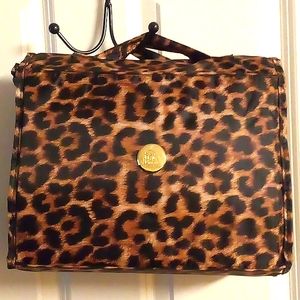 Joy Mangano leopard print make up bag